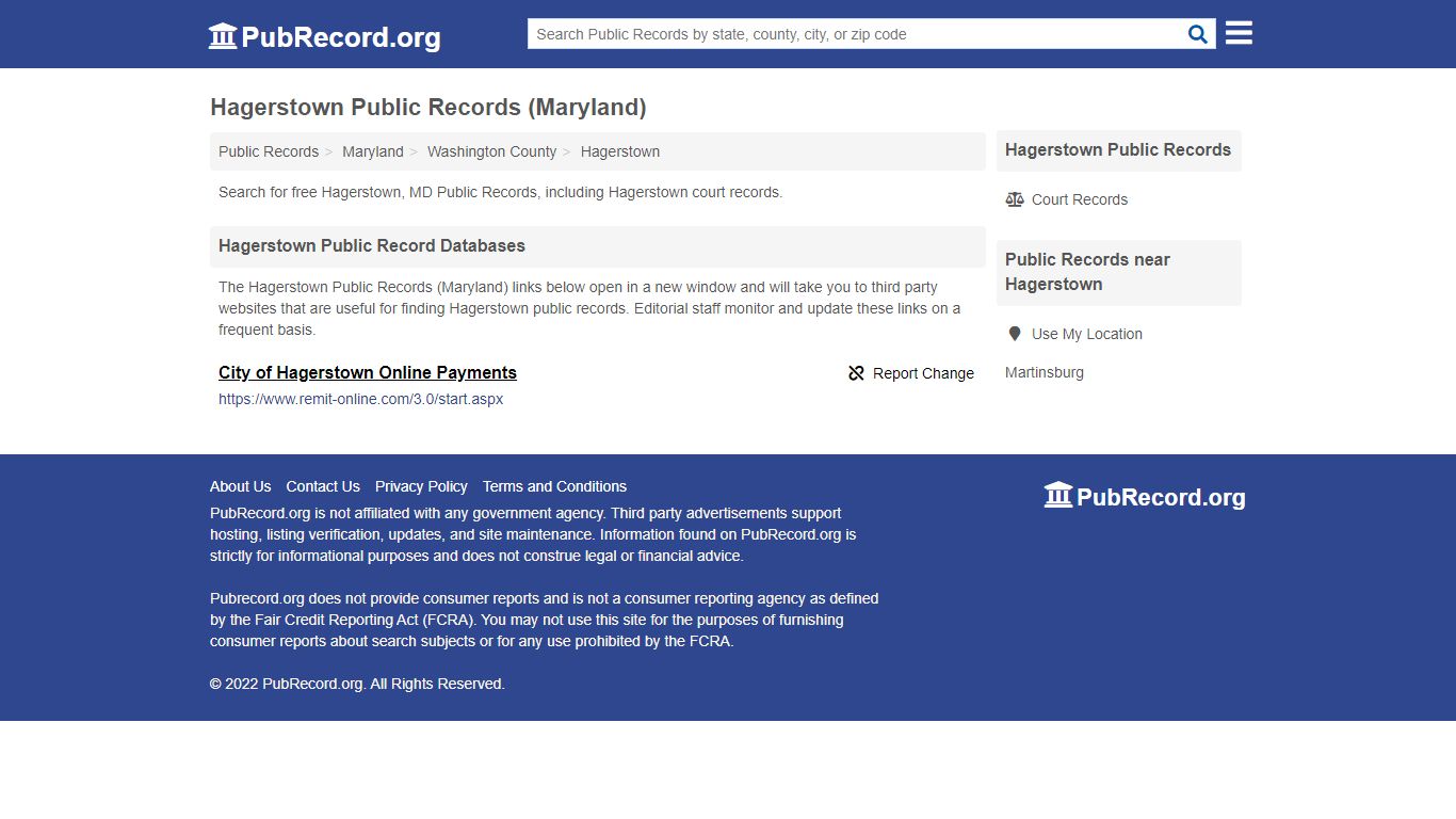 Free Hagerstown Public Records (Maryland Public Records)